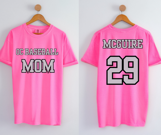 OC Baseball Mom on Pink