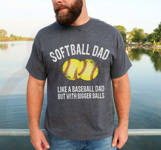 Softball Dad on Dark Grey